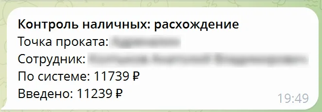 Уведомление в телеграм